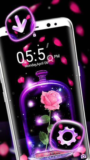 Neon Jar Rose Launcher Theme