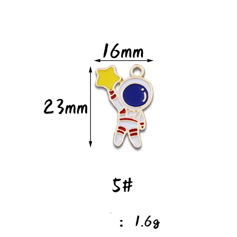 Minđuše i Ogrlica sa Priveskom Astronaut Planeta Korejski Nakit DIY Materijal, Napravite Svoj Nakit, Savršen Poklon!
