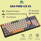 Bàn Phím Cơ Gaming Ziyou K3 Red Switch - Led 10 Chế Độ Hot - Swap Dành Cho Laptop, Pc, Macbook