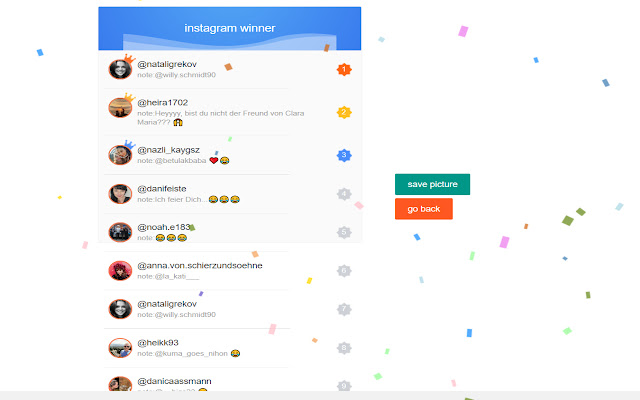 Instagram comment picker chrome extension