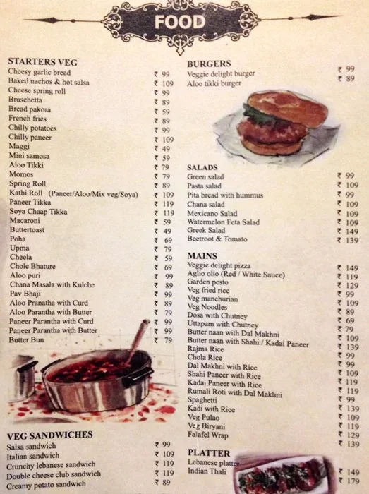 Wood House Cafe menu 