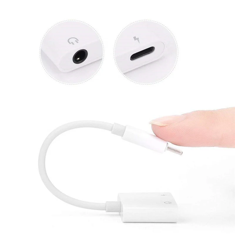 8X Mobiele Telefoon Audio Adapter Headset naar 3.5mm Adapter 2 in 1 Opladen Audio Adapter Kabel Luisteren naar muziek en opladen tegelijk