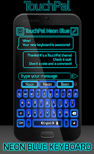 download TouchPal Emoji Neon Blue Theme free