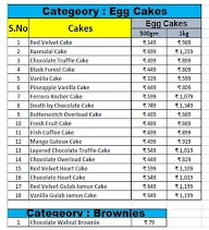 CakeZone menu 1