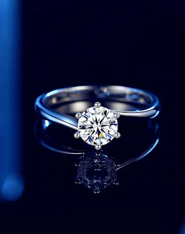 Zes-klauw Mosang diamantring voor m - 2