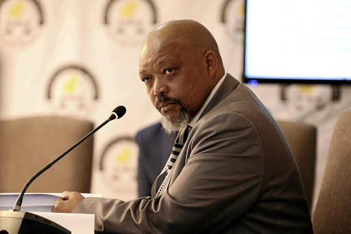 Santaco Gauteng chair Johannes Mkonza giving evidence before the taxi violence commission yesterday. /Veli Nhlapo