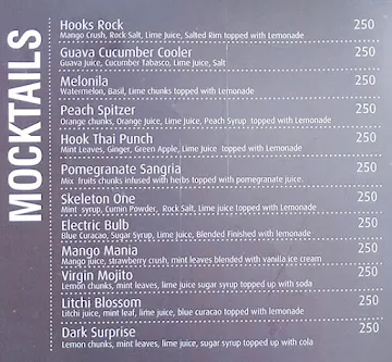 Hook Pub N Kitchen menu 