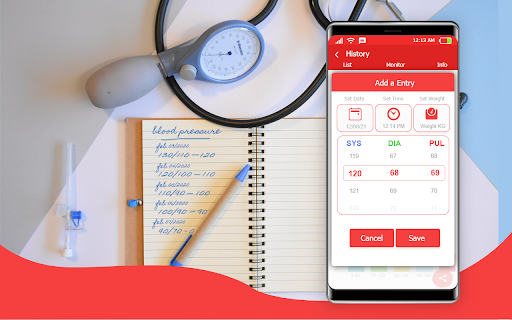 Screenshot Blood Pressure Monitor: BP Log