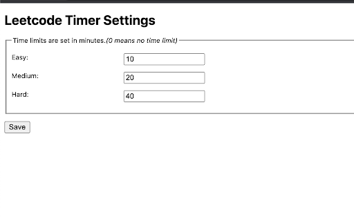 Leetcode Timer Settings Medium: Hard: 