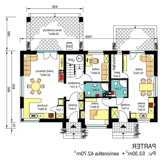 BS-07 wariant 2 dwulokalowy - Rzut parteru