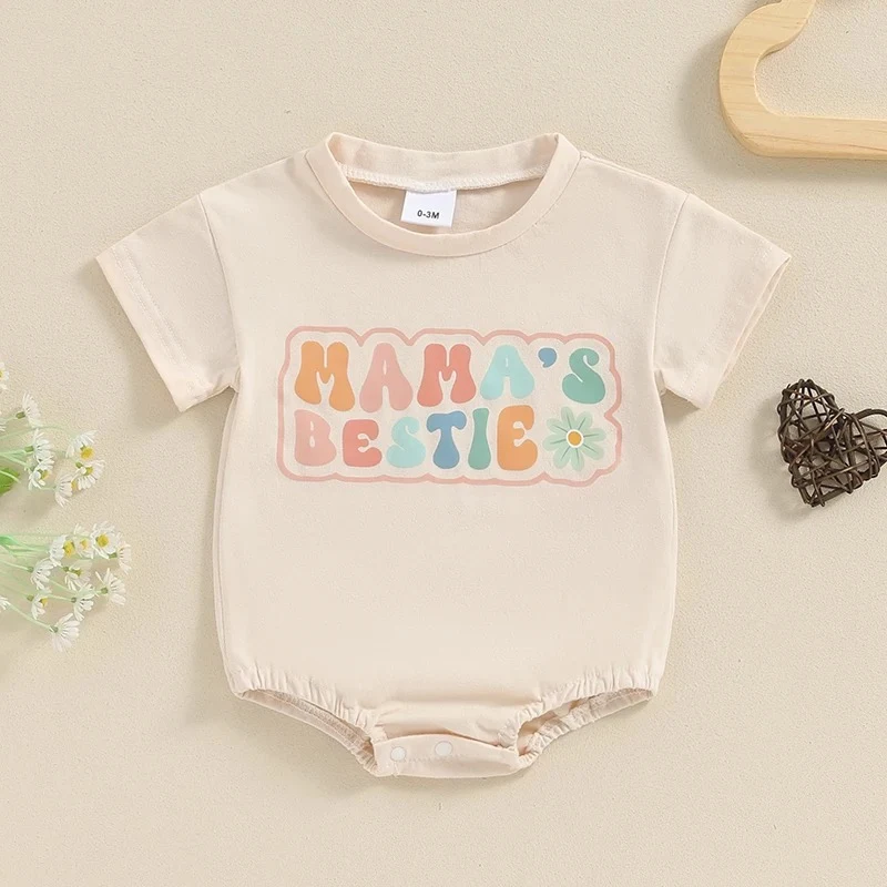 Baby Zomer Korte Mouw Fashion Romper – Zomerse en Modieuze Romper voor Baby's, Comfortabel en Ideaal voor Warme Dagen.
