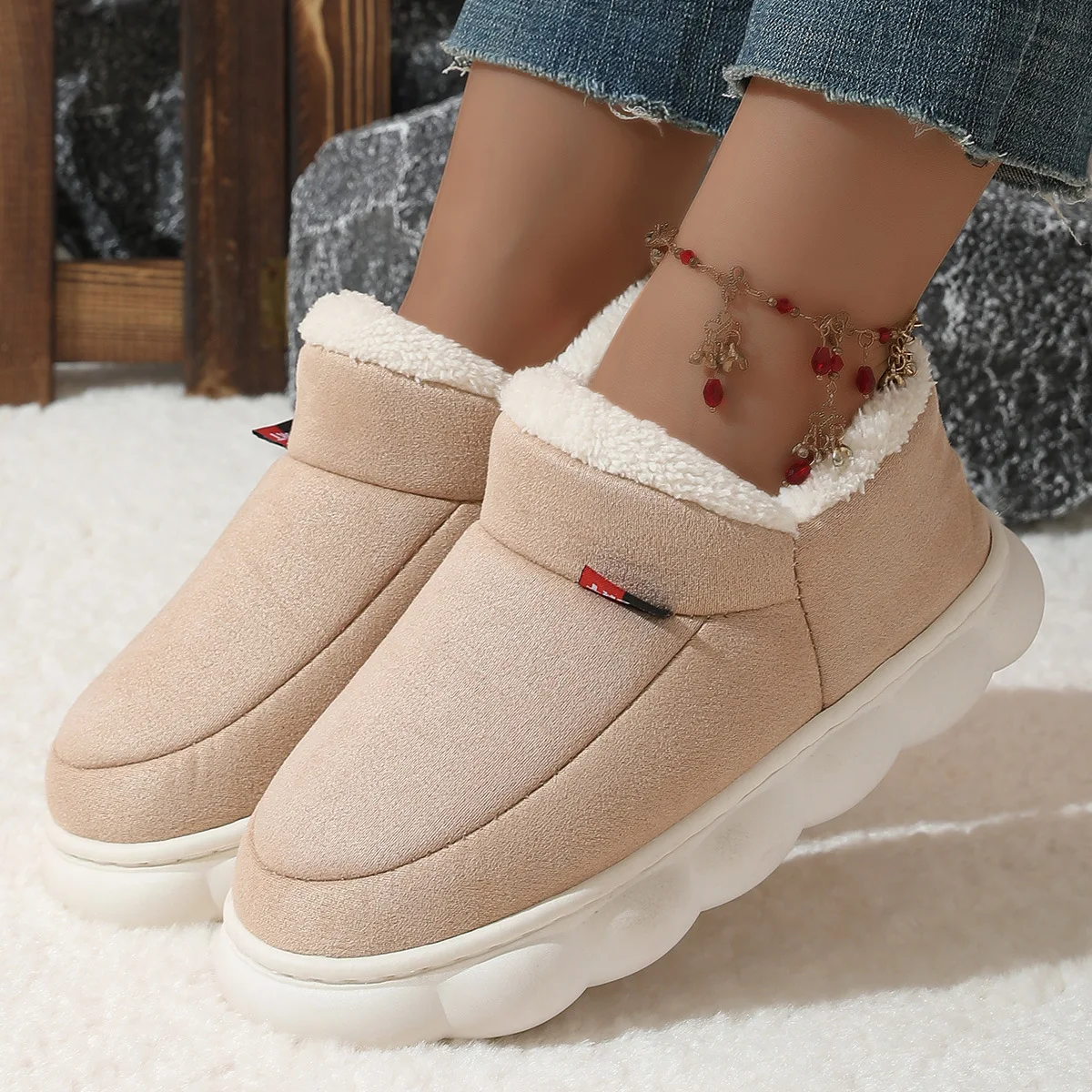 Title 4, Scarpe invernali in cotone plush donna uomo, ca...