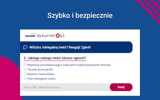 Report illegal content to Dyżurnet.pl