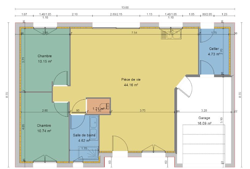  Vente Terrain + Maison - Terrain : 465m² - Maison : 74m² à Saint-Gervais-en-Belin (72220) 