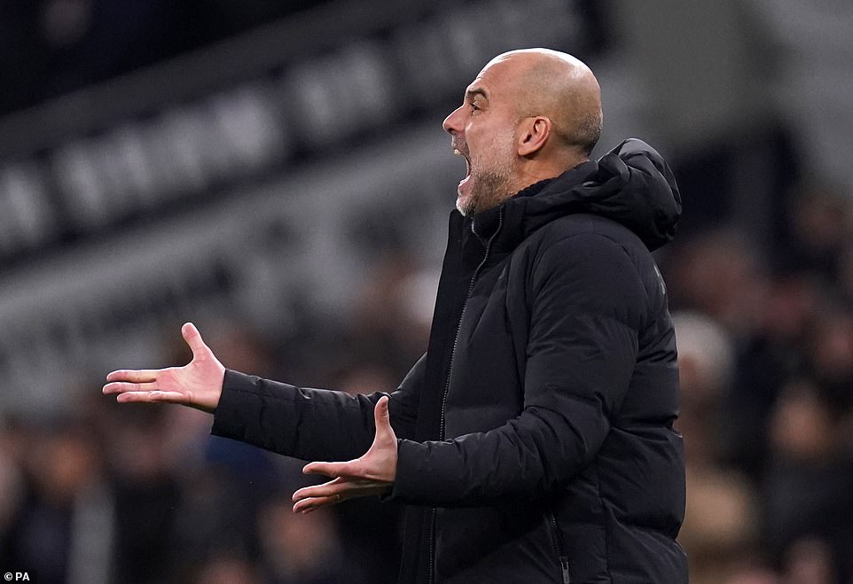 Pep Guardiola cut a frustrated figure on the touchline as he berated his players for mistakes and misplaced passes
