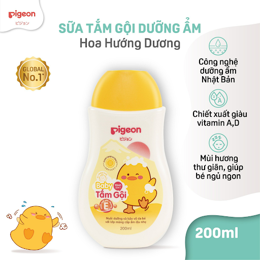 Tắm gội Pigeon 2 trong 1 chiết xuất hoa hướng dương 200ml (giao ngẫu nhiên)