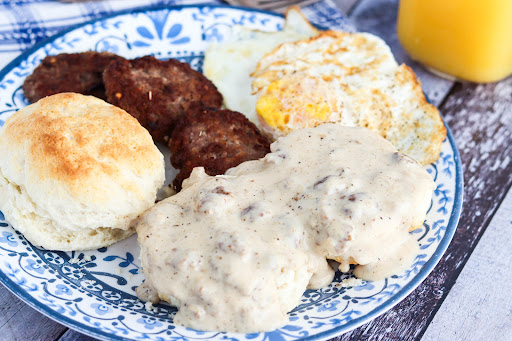 sawmill gravy with cathead biscuits