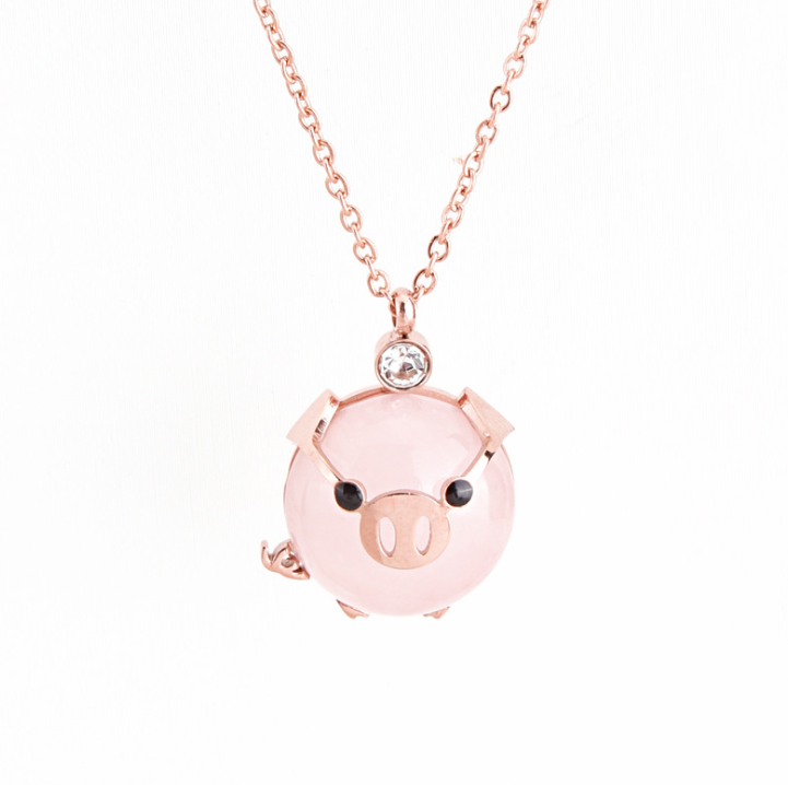 Rich pig clavicle chain cute animal pig necklace