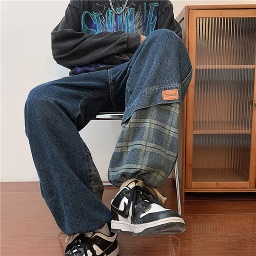 Title 5, Relaxed Fit Plaid Design Ankle-Tie Casual Long ...