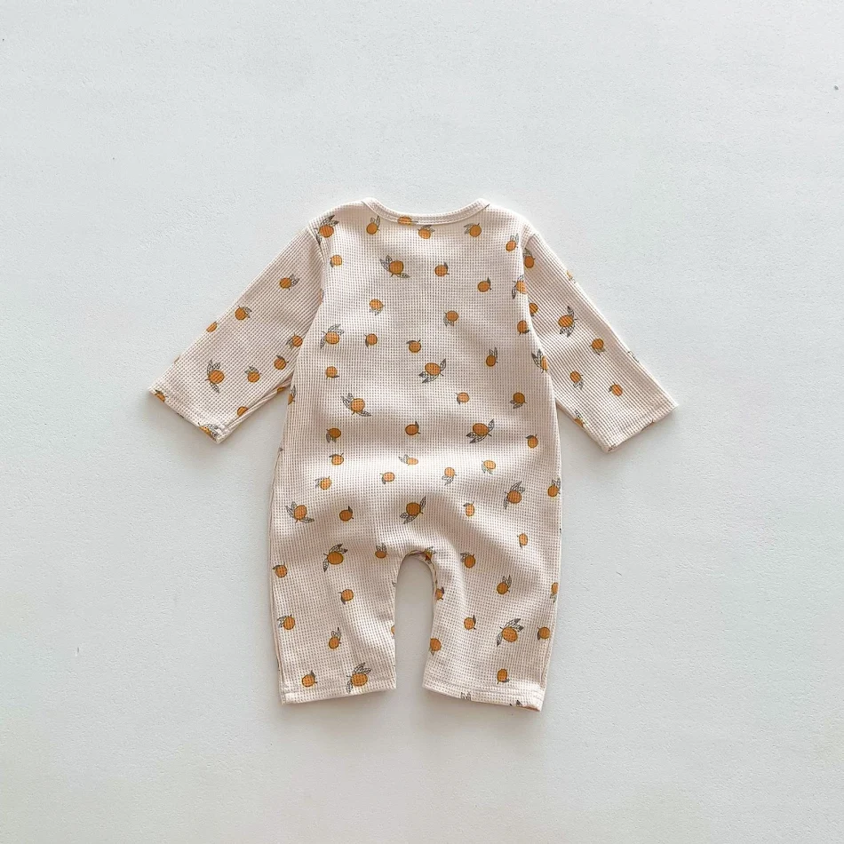 Baby romper lente en herfst, bloemen lange mouw jumpsuit, zacht en comfortabel, ideaal voor baby's, schattig ontwerp.
