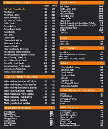 Amritsari Kulcha Factory menu 