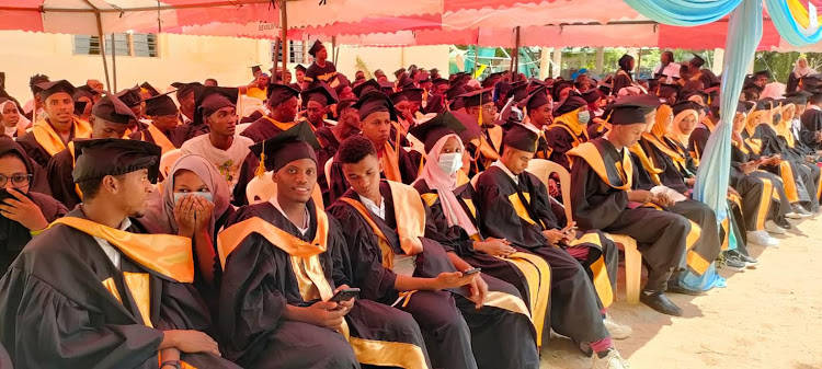 Graduands at the Lamu polytechnic on Tuesday.