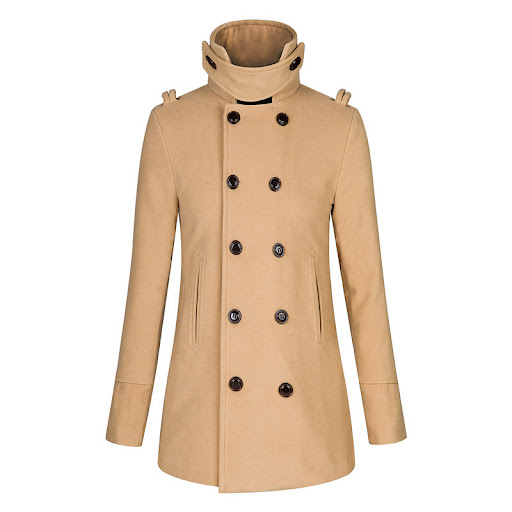 Title 11, Solid Color Slim Long Trench Coat Plus Size Men...