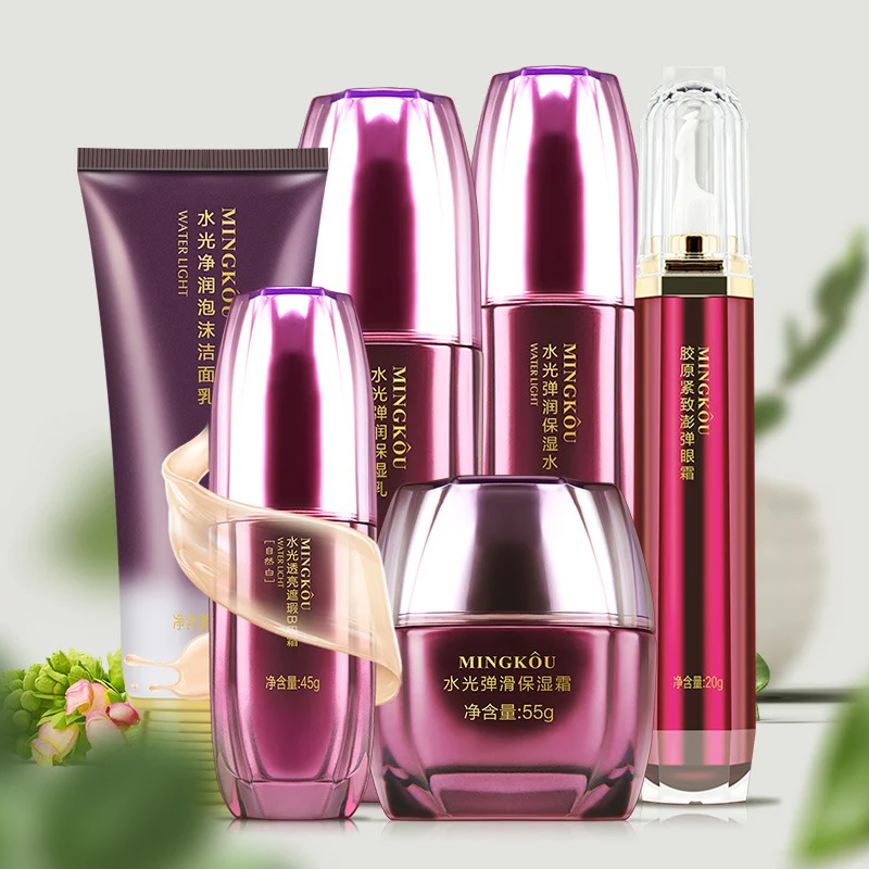 Mingkou Water Light Collagen Moisturizing Suit Hydraterende Set met Collageen Voor een stralende huid Vermindert rimpels Verbetert elasticiteit gezicht