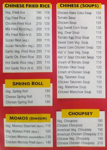 Chick Chicken Barbeque menu 