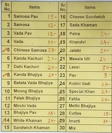 Balaji Sweet Corner menu 