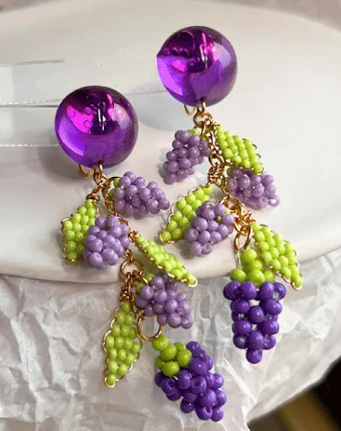 Boucles d'oreilles grappe de raisin - 3