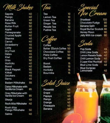 Juice Bar menu 