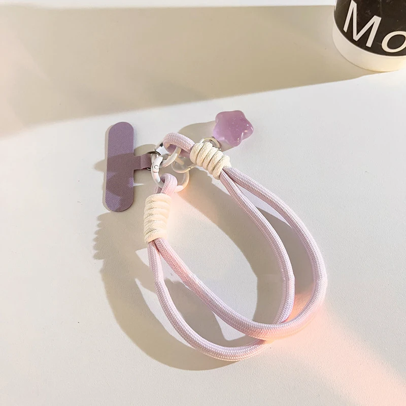 Cadena para teléfono móvil con estrella gorda brillante para chicas, colgante lindo, cuerda para mano, perfecta para la noche.