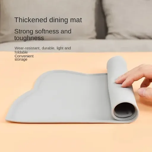 Non-Slip Pet Silicone Food Mat Bowl Pad Leak-Proof Feeding Mats Cushion for Cats Dogs Pet Cat Feeder Dog Bowl Pet Access