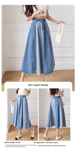 Title 20, Cover Slim Mid-length A-Line skirt with a high ...