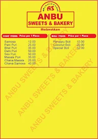 Anbu Sweets And Bakery menu 3
