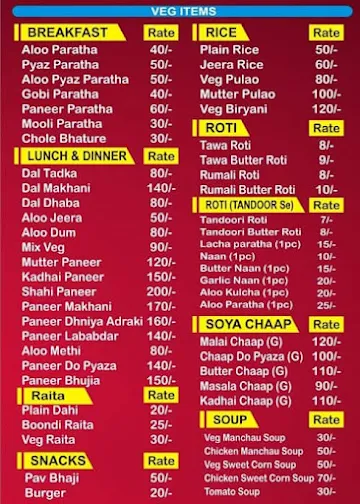 Rana Fast Food And Restaurant menu 