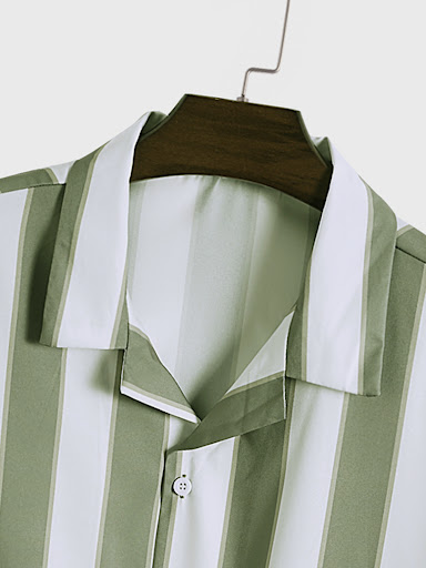 Title 5, Mens Short Sleeve Flower Striped Shirt Shorts ...