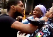 A motorist was caught on camera attacking a police officer in Nigeria.