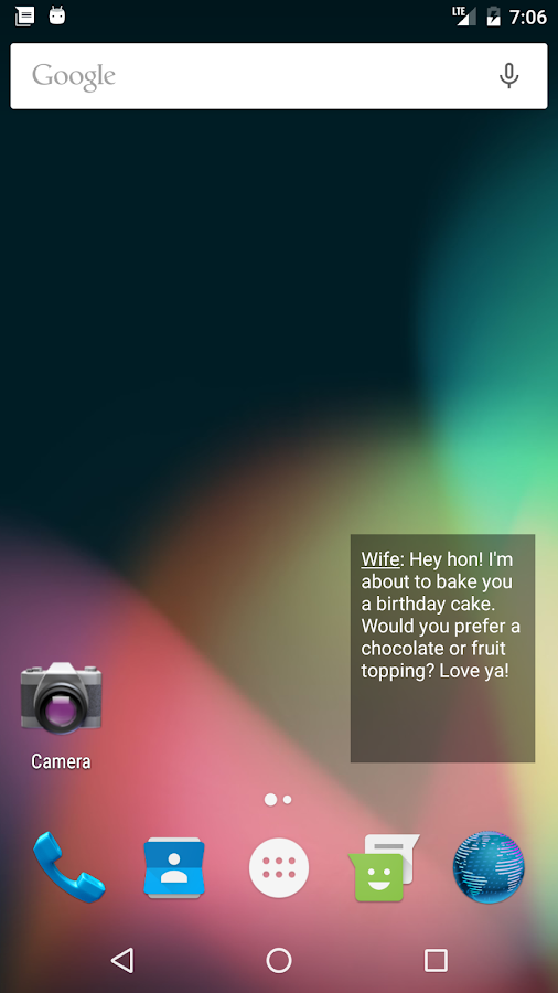 Last SMS Widget Screen 3