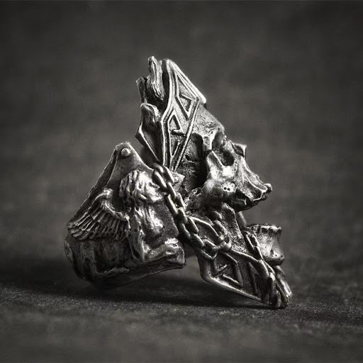 Title 3, Stainless Steel Vintage Gothic Ring for Men