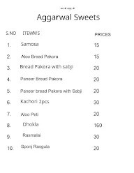 Aggarwal Sweets menu 2