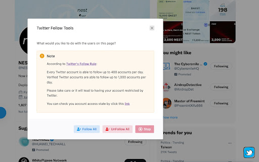 Twitter Follow Tools (Alpha)