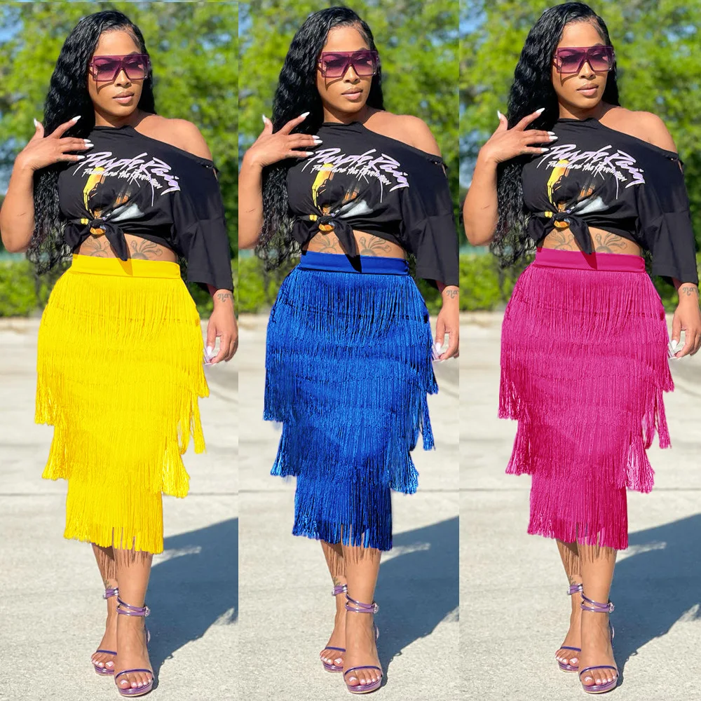 Women's Fashion Simple Print Short Sleeve T-shirt and Knotted Skirt Set, a Stylish and Comfortable Outfit for Everyday W