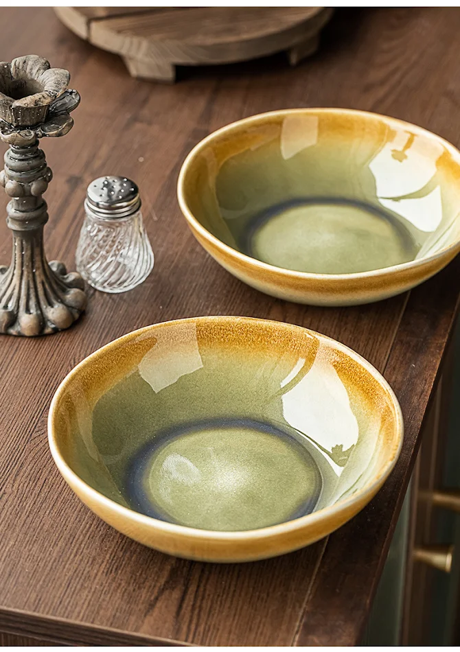 Bol en Céramique Rétro Japonais pour la Maison Servez vos plats avec style Design classique Durable Idéal pour soupes salades et plus.