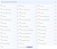 Arabian Fried Chicken menu 1