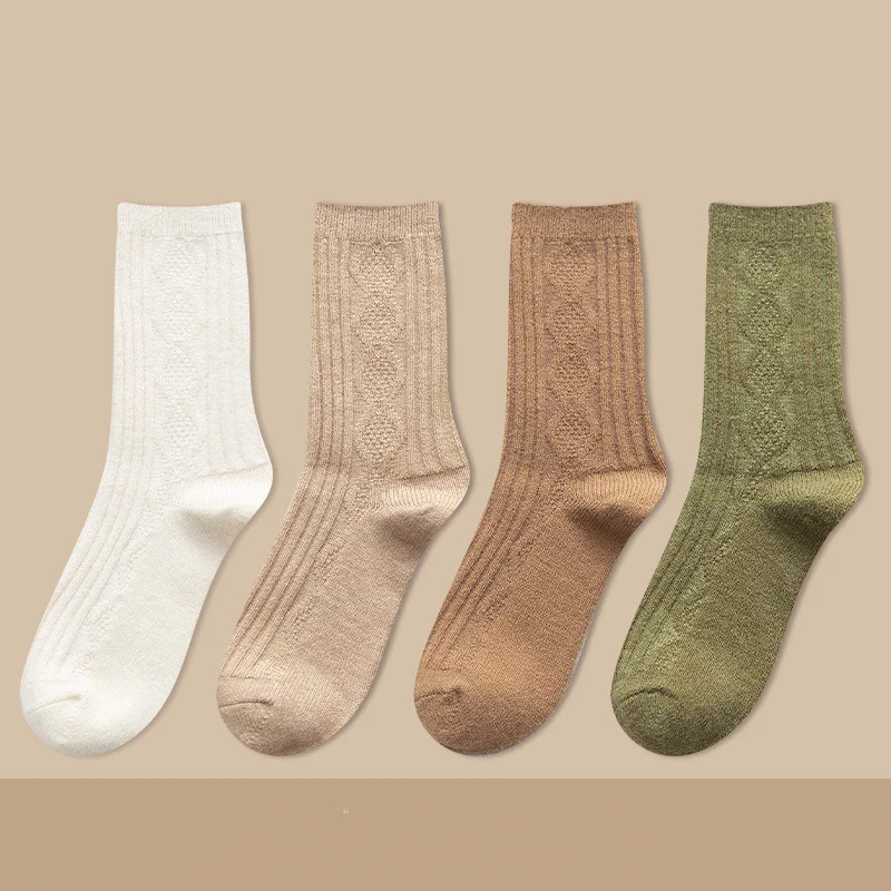 Meias compridas de cashmere espessas para mulheres, quentes com forro de lã, perfeitas para o inverno, aconchego e conforto.