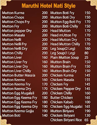 Maruthi Hotel Natti Style menu 1