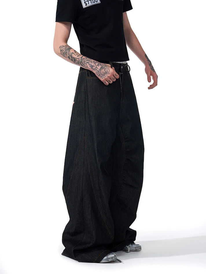 Jeans Rojos Bordados Cambiantes con Temperatura para un Look Único, Efecto Oído Rojo Sensible al Calor, Diseño Exclusivo y Llamativo.