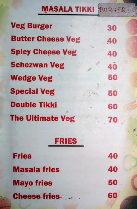 Burger Forever menu 